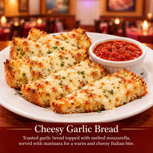 Garlic cheese bread.