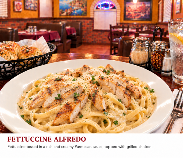 Chicken fettuccini.