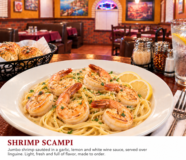 Shrimp scampi.