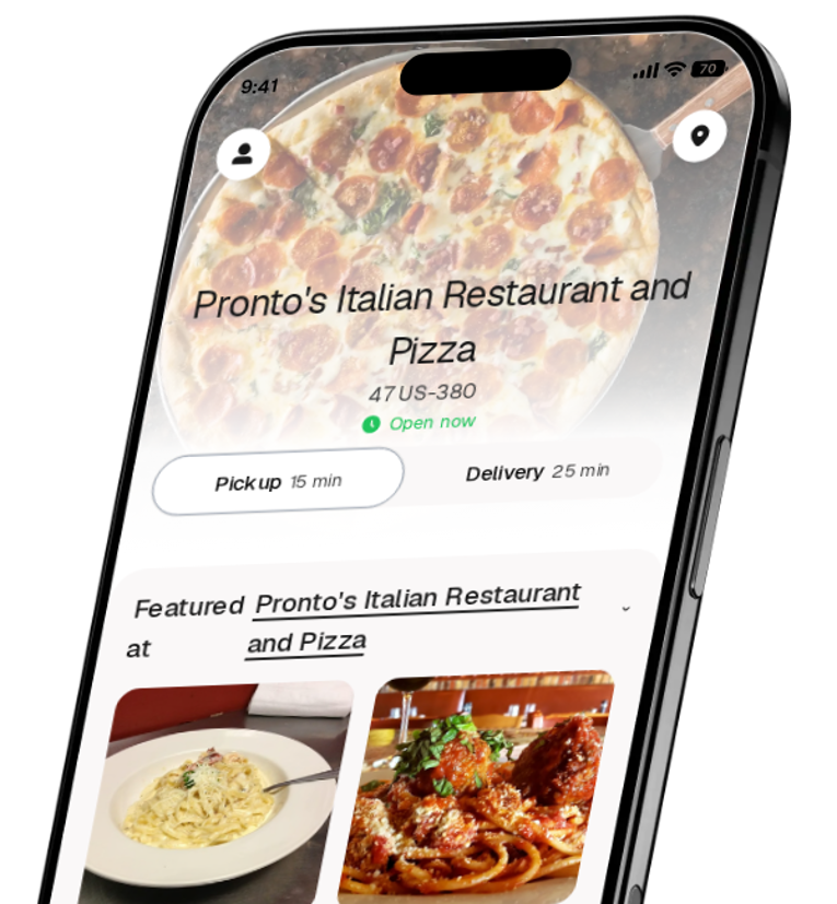 Pronto's Italian Restaurant and Pizza app preview