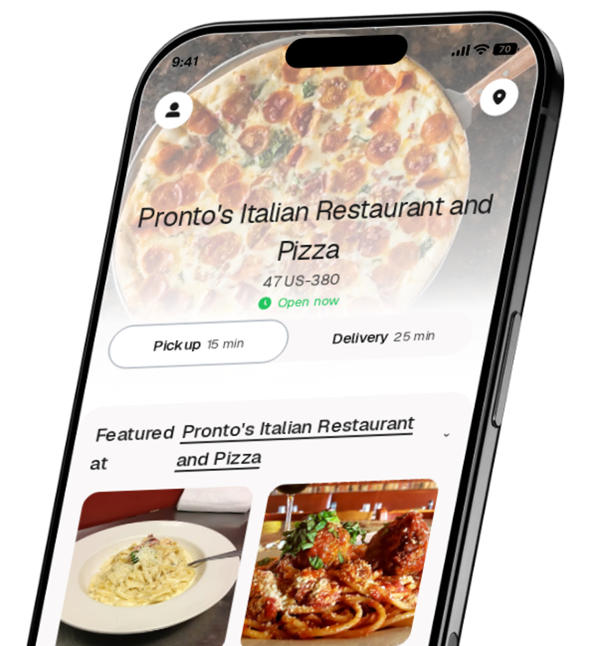 Pronto's Italian Restaurant and Pizza app preview